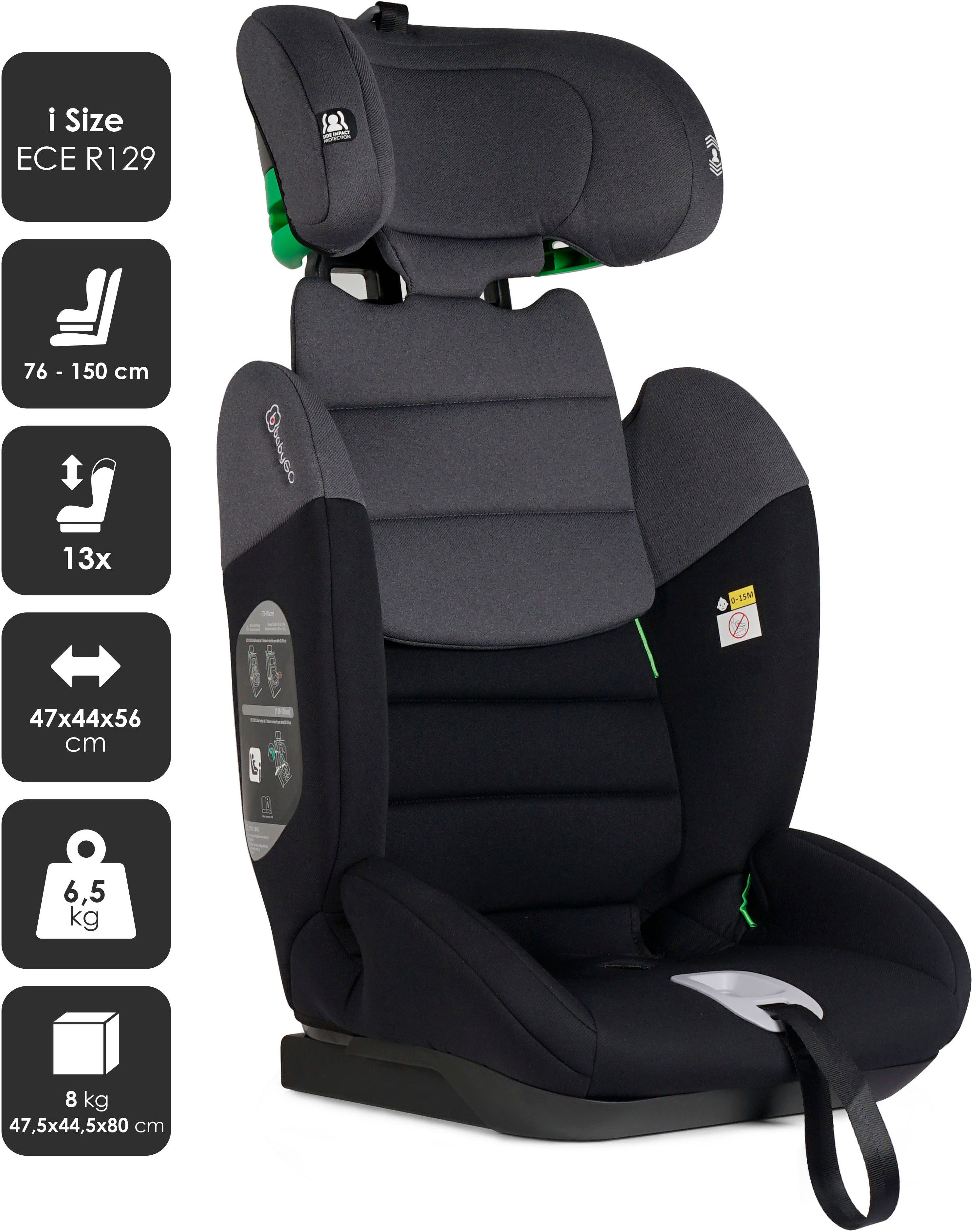 BabyGo Autokindersitz Lumo, ab: 76 cm, bis: 150 cm