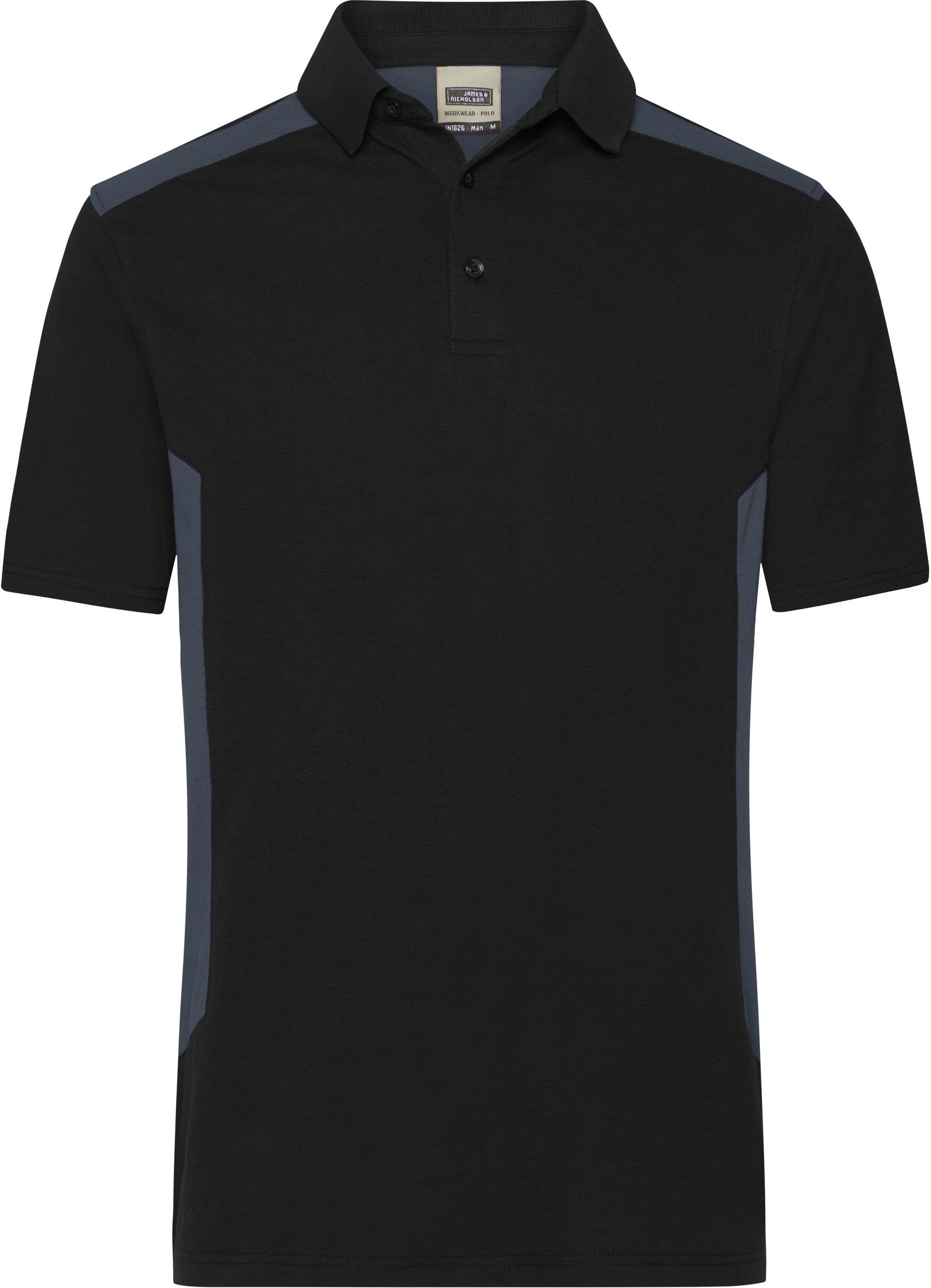 James & Nicholson Poloshirt Herren Workwear Polo - Strong black/carbon