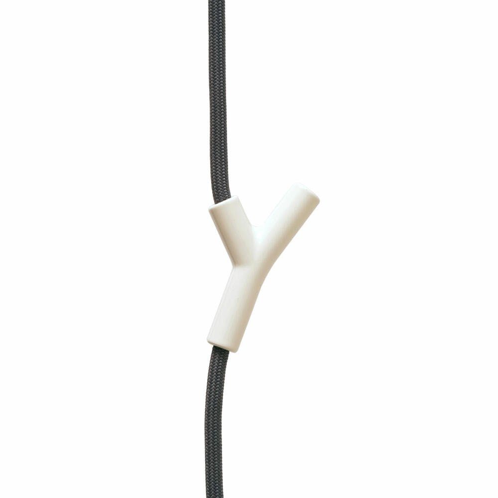 Depot4Design Garderobenhaken Wardrope Seil Grau, 4 Haken Weiß, hängende Seilgarderobe