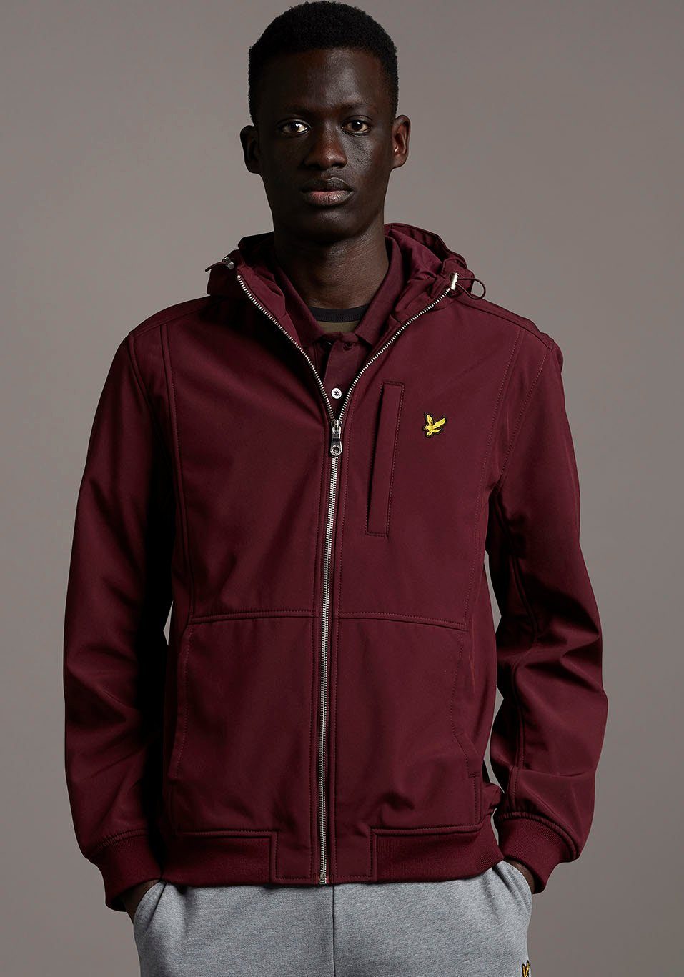 Lyle burgundy Softshelljacke mit verstellbarer & Kapuze Scott