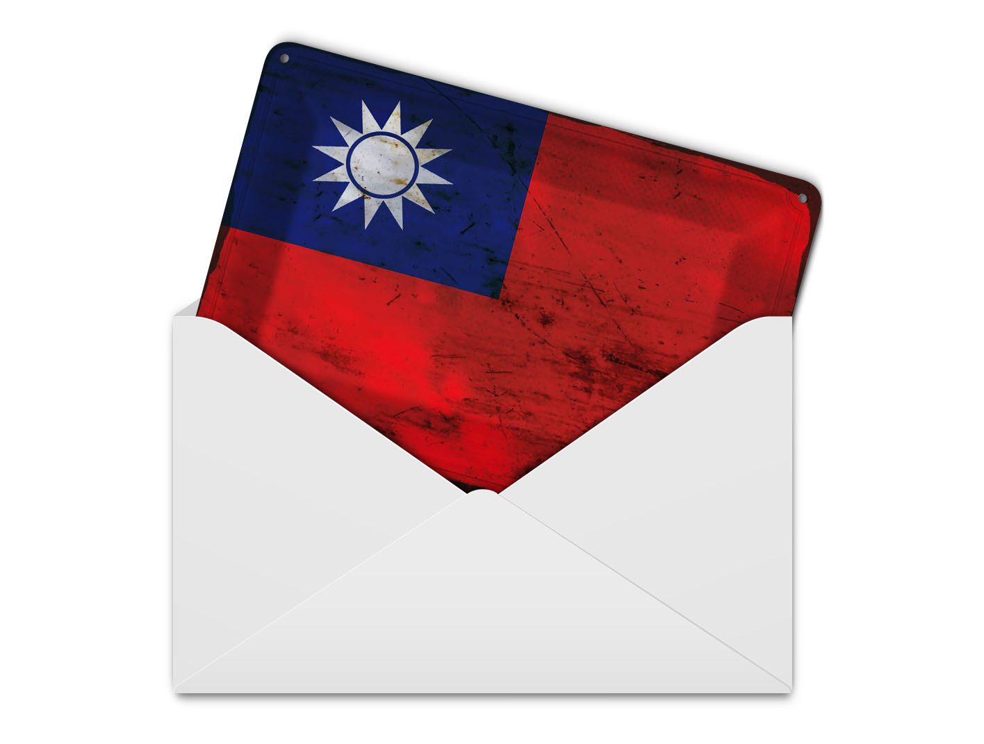 Femer GmbH Postkarte Flagge China 14x10 cm Flag of Taiwan Rost, unfrankiert