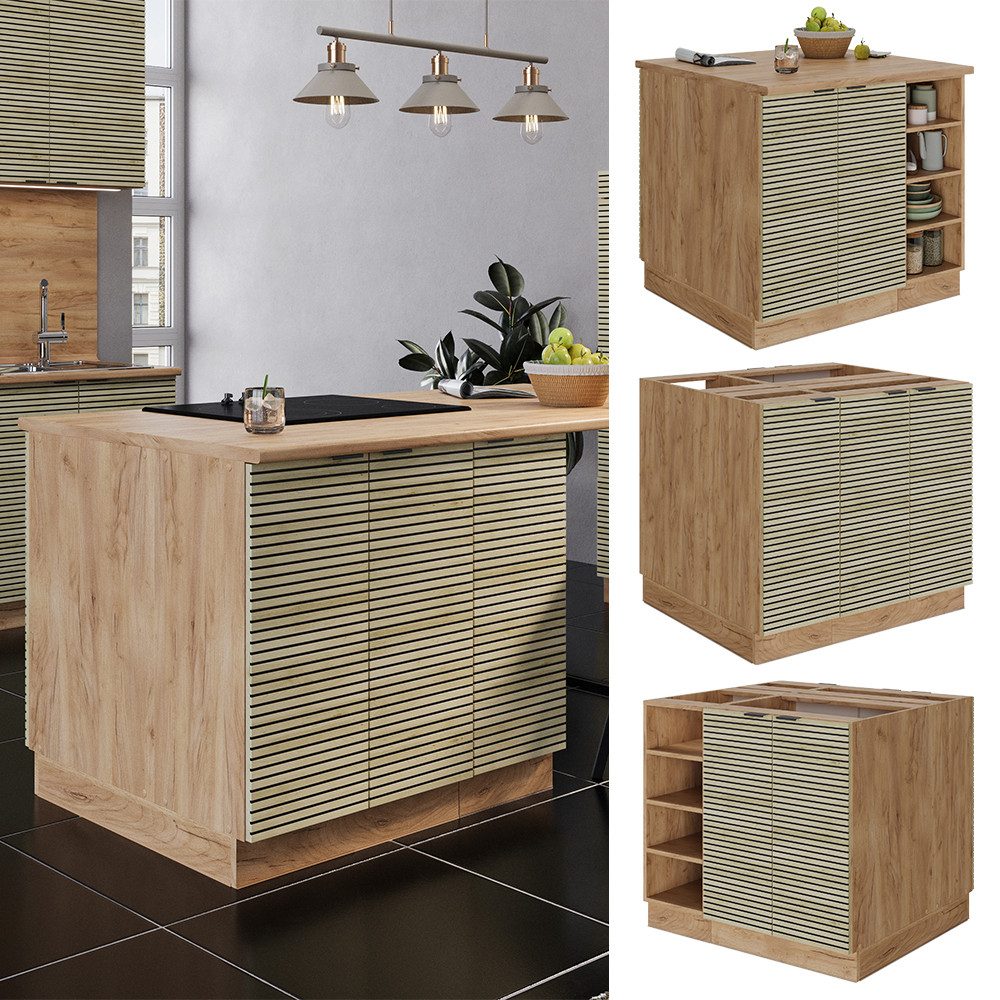 Vicco Unterschrank Fame-Line, Eiche Paneel/Goldkraft Eiche, günstig online kaufen