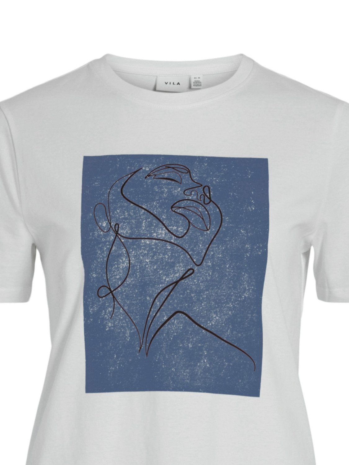 Vila T-Shirt Kurzarm Rundhals Regular Fit Print Design VISYBIL LINE O-NECK günstig online kaufen