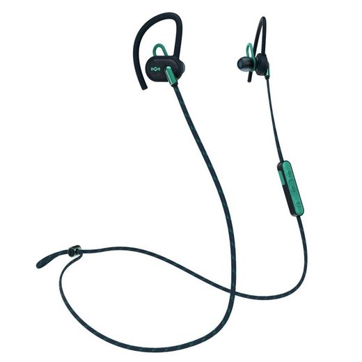 House of Marley »Bluetooth In-Ear-Kopfhörer UPRISE WIRELESS« Bluetooth-Kopfhörer (Schweißfest, Wetterfest, IPX5, Mikrofon, anpassbarer Ohrbügel, bis zu 8 Stunden Akkulaufzeit, Farbe: Teal / EM-FE063-TE)