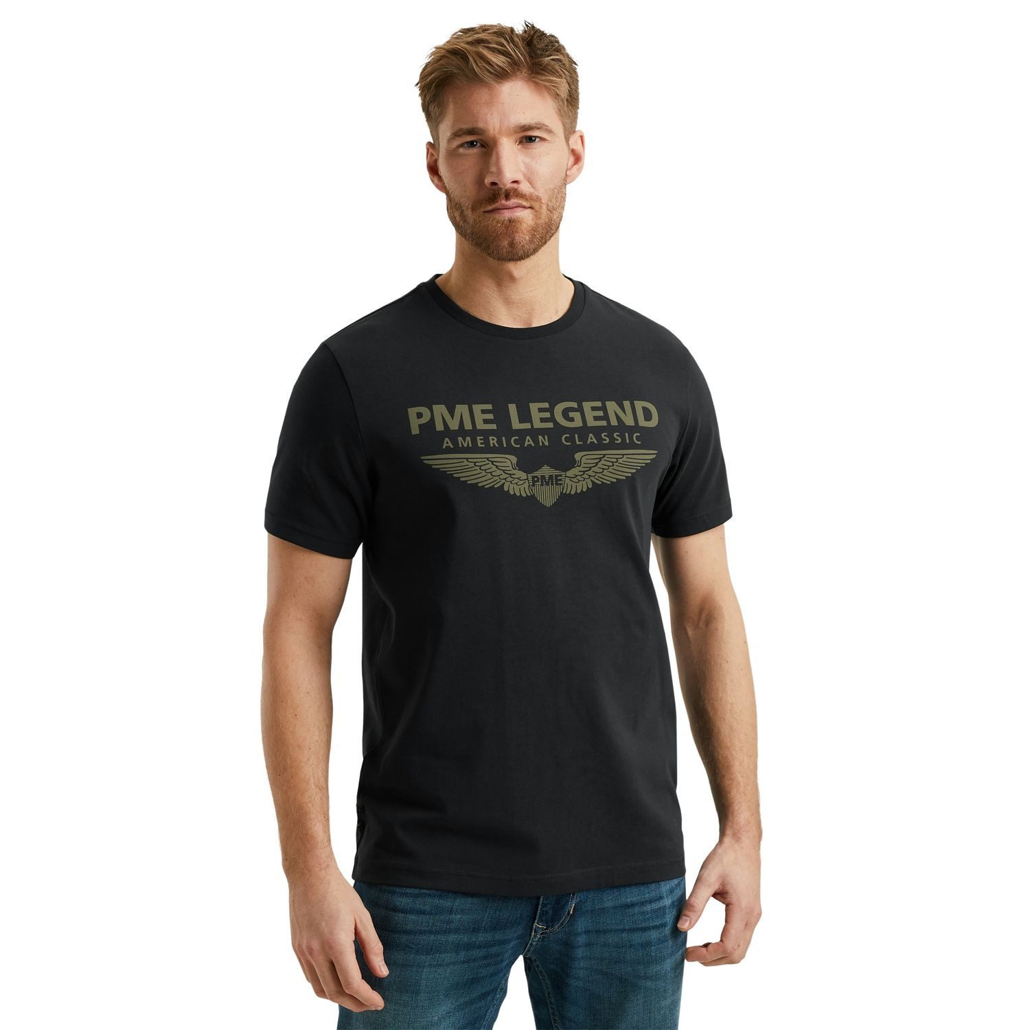 PME LEGEND T-Shirt SHORT SLEEVE R-NECK LOGO CARRIER (1-tlg) mit Stretch