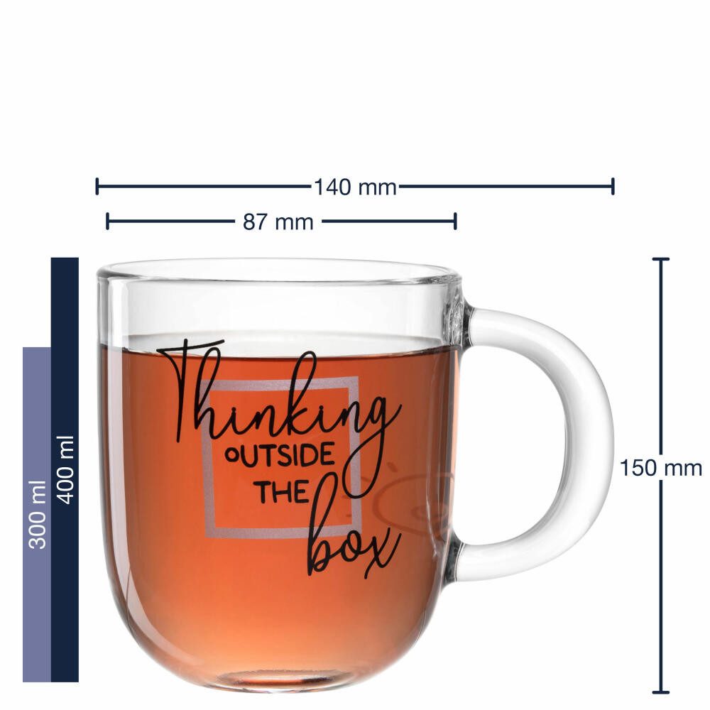 LEONARDO Tasse Ufficio Thinking outside the box 400 ml, Glas