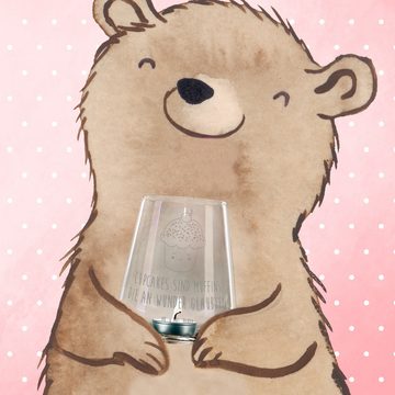 Mr. & Mrs. Panda Windlicht Cupcake - Transparent - Geschenk, Teelichthalter, Windlicht Glas, Tee (1 St), Handarbeit mit Liebe