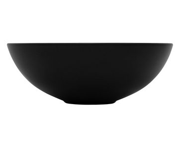 HAGO Aufsatzwaschbecken Keramik Waschbecken rund Ø 400 x 145 schwarz matt ohne Überlauf Aufsat