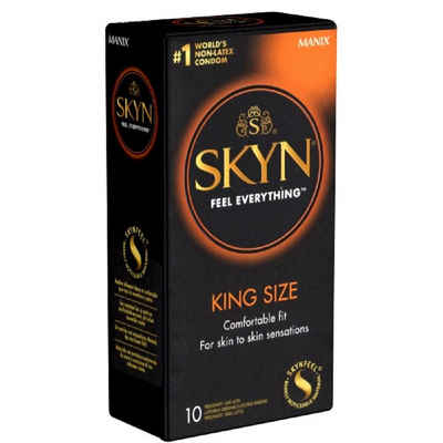 SKYN XXL-Kondome King Size / Large (Comfortable Fit) Größe XL - 56mm Breite, Packung mit, 10 St., hypoallergene Kondome, ideal für Latexallergiker, große latexfreie Kondome aus Sensoprène™