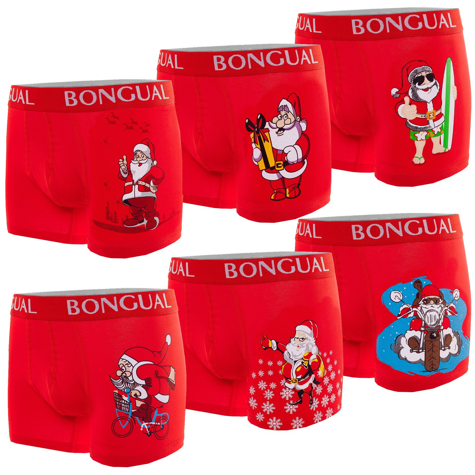 Bongual Boxershorts Santa Claus Motiv Retroshorts Weihnachtsunterhose Gesch günstig online kaufen