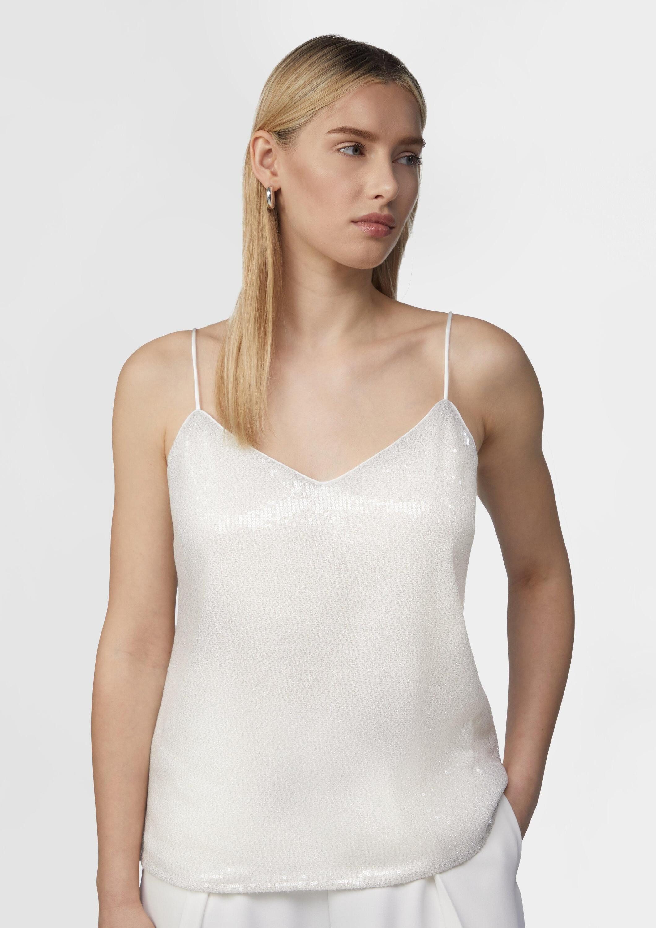 comma Blusentop Bluse Festives Top mit Pailletten günstig online kaufen