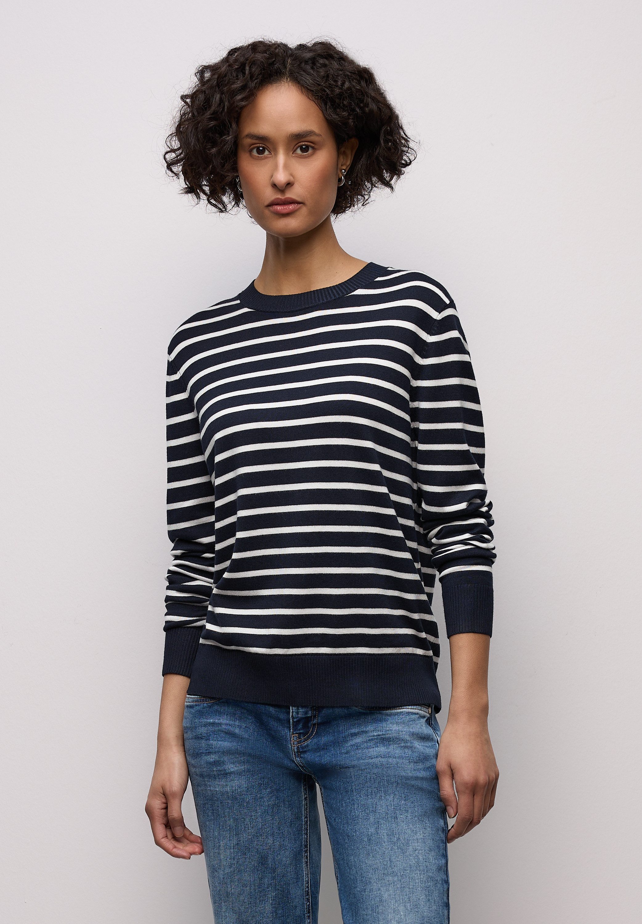 STREET ONE Rundhalspullover im Streifendesign günstig online kaufen