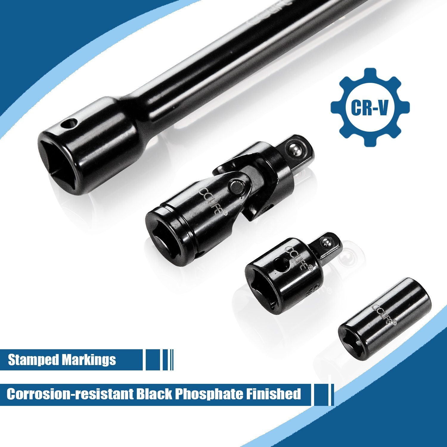 CCLIFE Steckschlüssel Steckschlüssel Verlängerung Satz 1/4' 3/8' 1/2' Ratsche Knarre