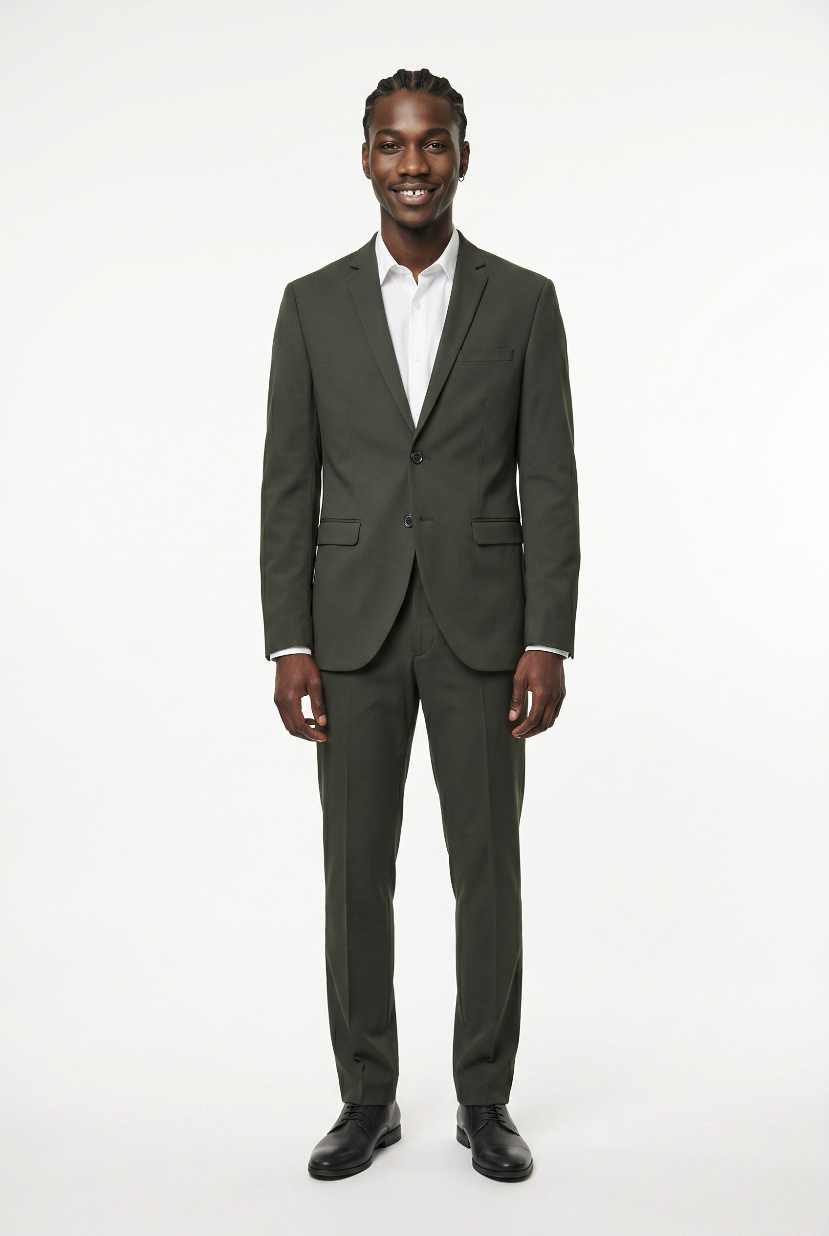 Jack & Jones Anzug JPRFRANCO Extra schmal, pflegeleicht, stilvoll mit fallendem Revers Materialmix aus Polyester, Viskose und Elasthan