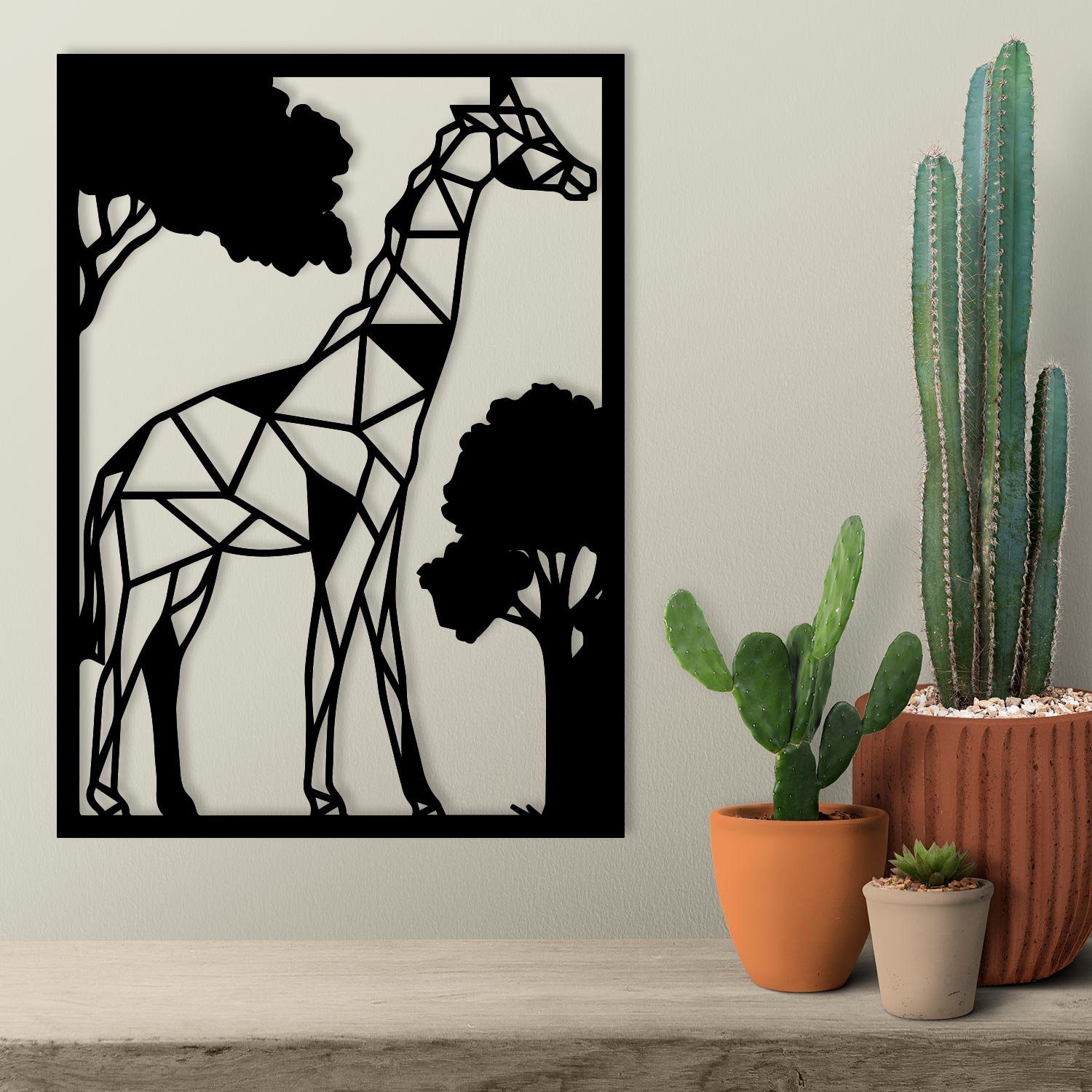 Wanddeko Deko fest Wandtattoo, LED Dekolicht Holz LED Namofactur integriert, Geschenke LED Giraffen - Giraffe Warmweiß