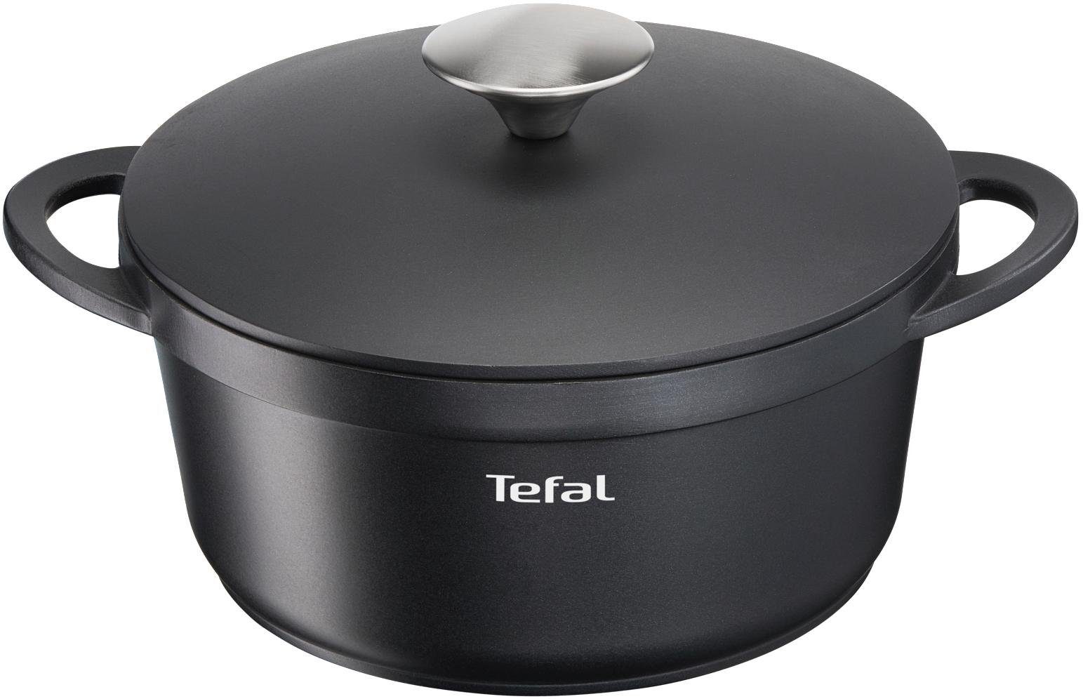 Tefal Schmortopf Trattoria, Aluminiumguss (1-tlg), Aluguss, Antihaftversiegelung, mit Deckel, alle Herdarten, Induktion