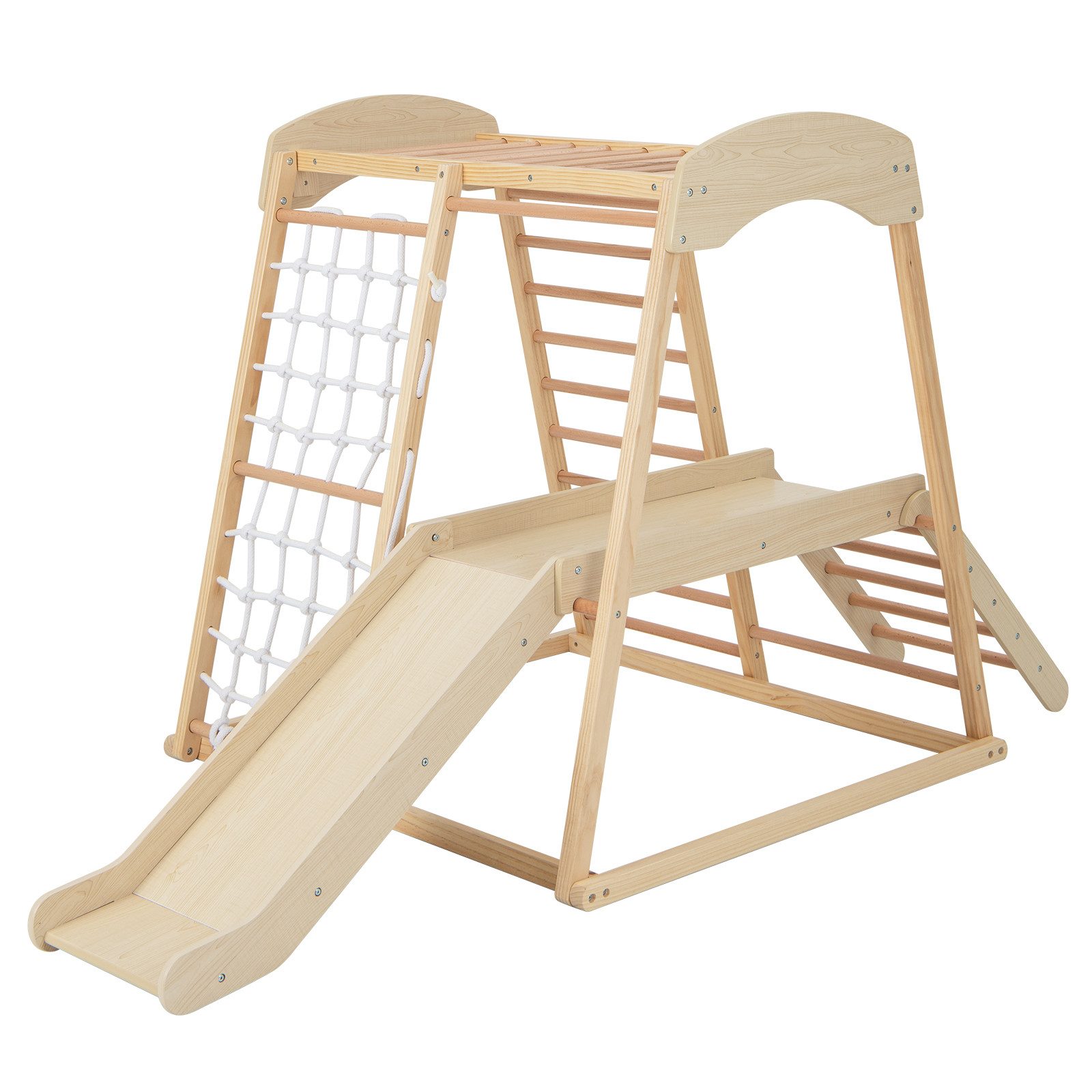 COSTWAY Klettergerüst 6 in 1, mit Rutsche & Kletternetz & Leiter günstig online kaufen