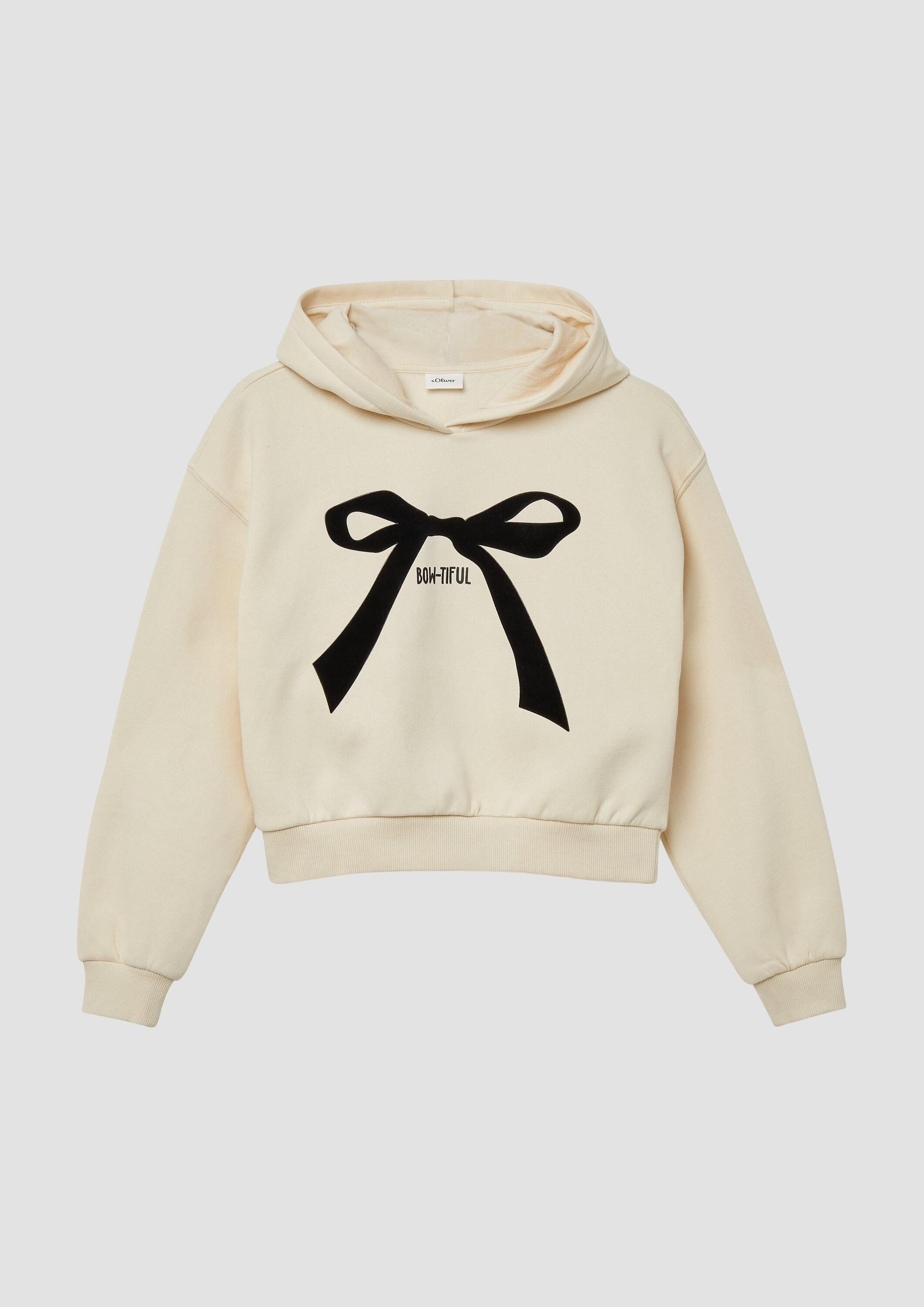 s.Oliver Sweatshirt Sweatshirt Kuscheliger cropped Oversize Hoodie mit Print