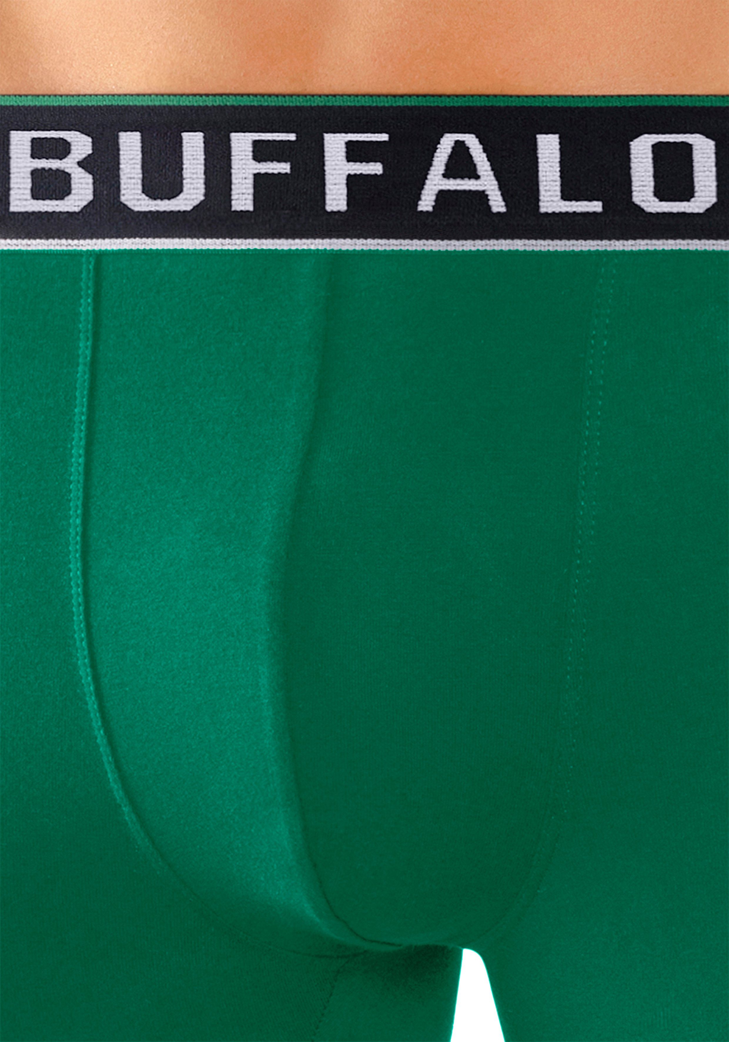 Buffalo Boxer (Packung, blau im 3-St) grün, College Design Webbund rot