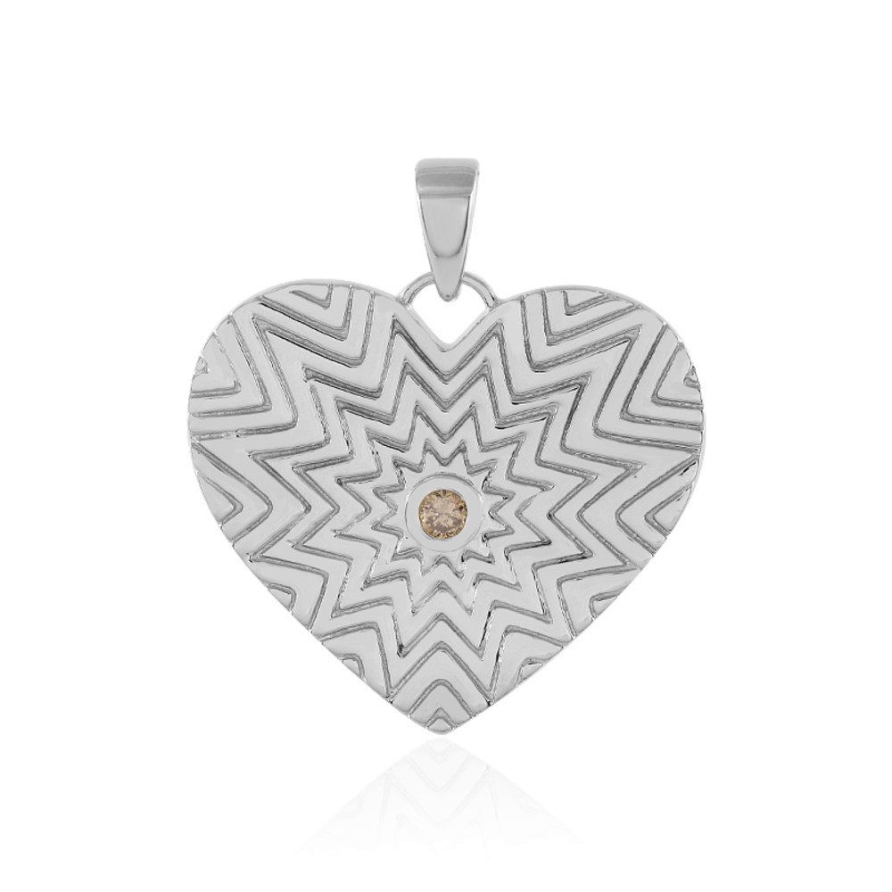 Cavill Кулоны Cavill Herzanhänger 925 Silber mit 0,091 ct Champagner-Brillant (1-tlg)