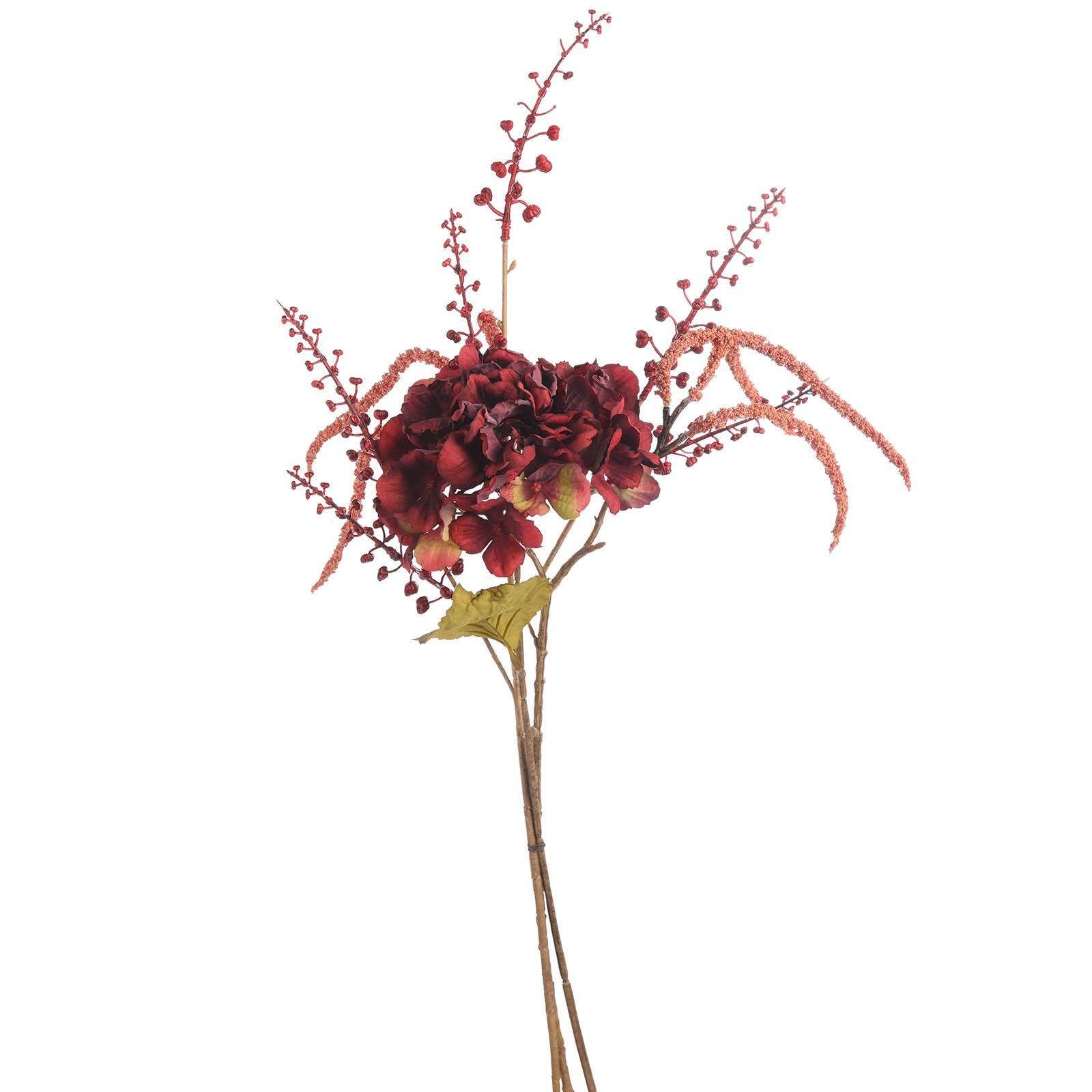 Kunstblume Kunst-Blumenstrauß Hortensie, Depot, aus Polyester, Polyethylen, Draht, L 61 Zentimeter