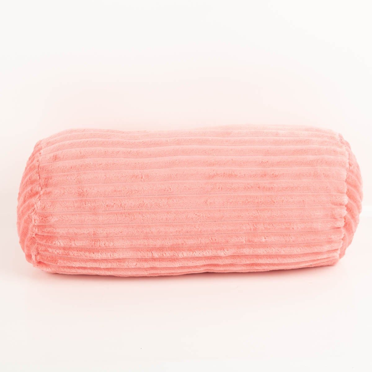 SCHÖNER LEBEN. Fellkissen Nackenrolle Cord Plüsch 20x45 cm Flamingo Rosa – Inklusive Füllung