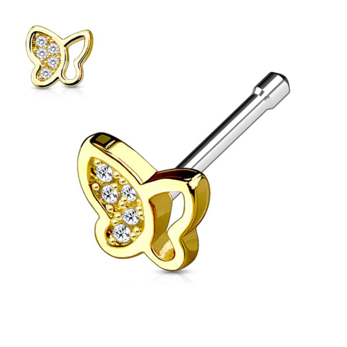 Order & Smile Schmuck Nasenpiercing Nasenstecker „Schmetterling“: Nasenpier günstig online kaufen