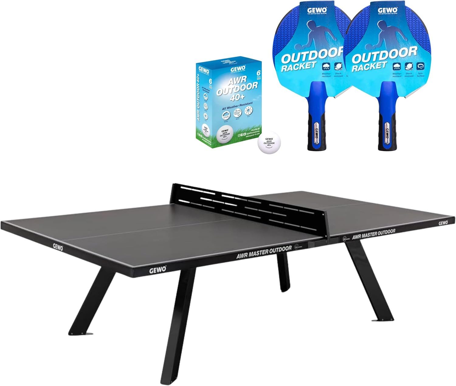 Gewo Tischtennisplatte Tischtennisplatte AWR Master Outdoor grau (1-tlg)