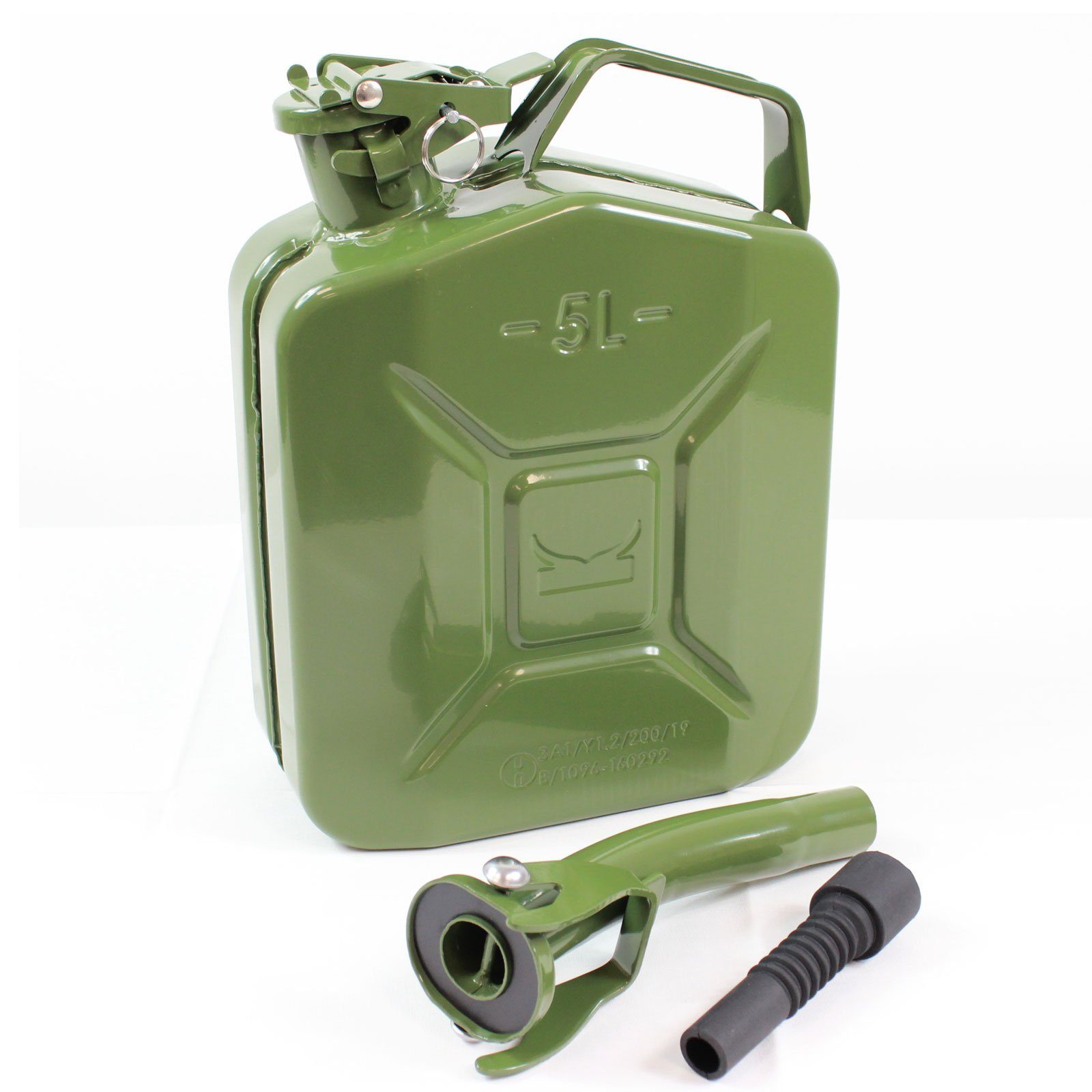 TRUTZHOLM Kanister Бензин может Kraftstoffkanister Diesel Metall 5 Liter Olivgrün (1 St), inkl. Ausgießer