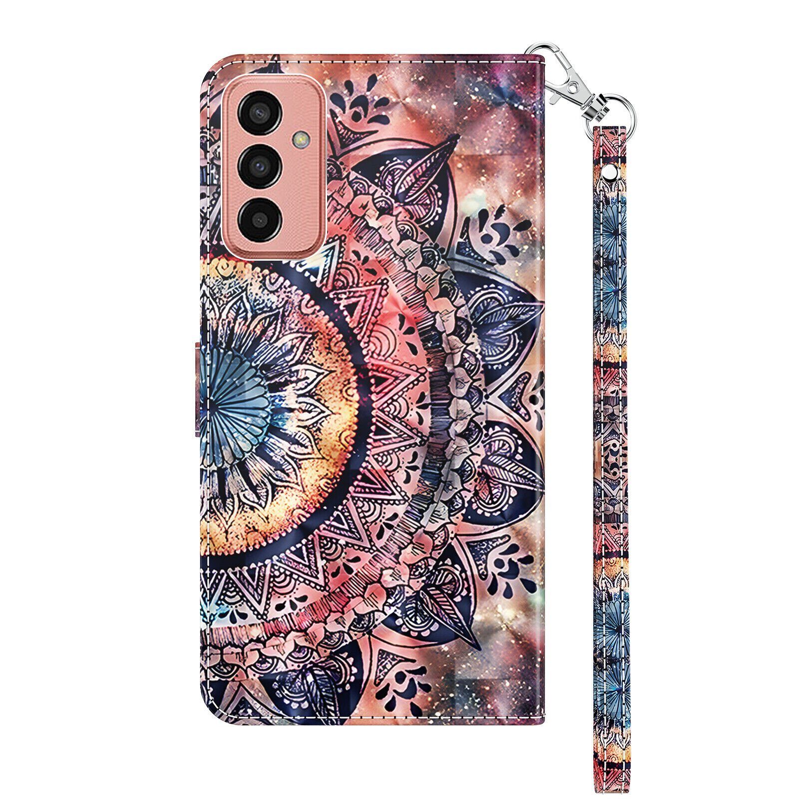 CLM-Tech Handytasche Hülle für Samsung Galaxy A23 5G Tasche aus Kunstleder Klapphülle (Malerei Blume bunt, Samsung Galaxy A23 5G Handyhülle Wallet Flip Case Cover Etui), Standfunktion, Kartenfächer, Magnetverschluss