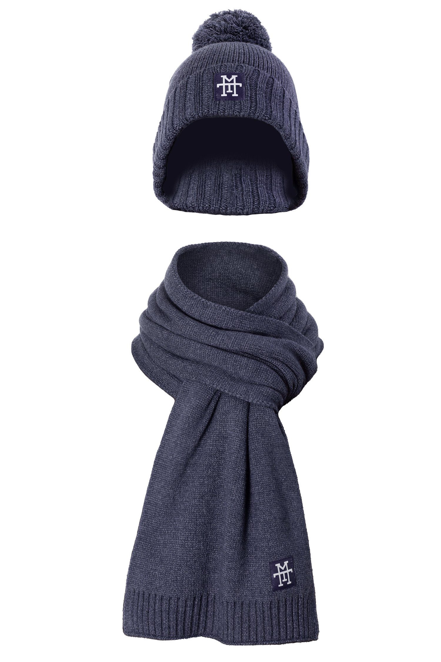 Manufaktur13 Bommelmütze & Schal, Winterschal & Beanie Set, Herren & Damen, Geschenk (Set, Mütze und Schal) 2 in 1