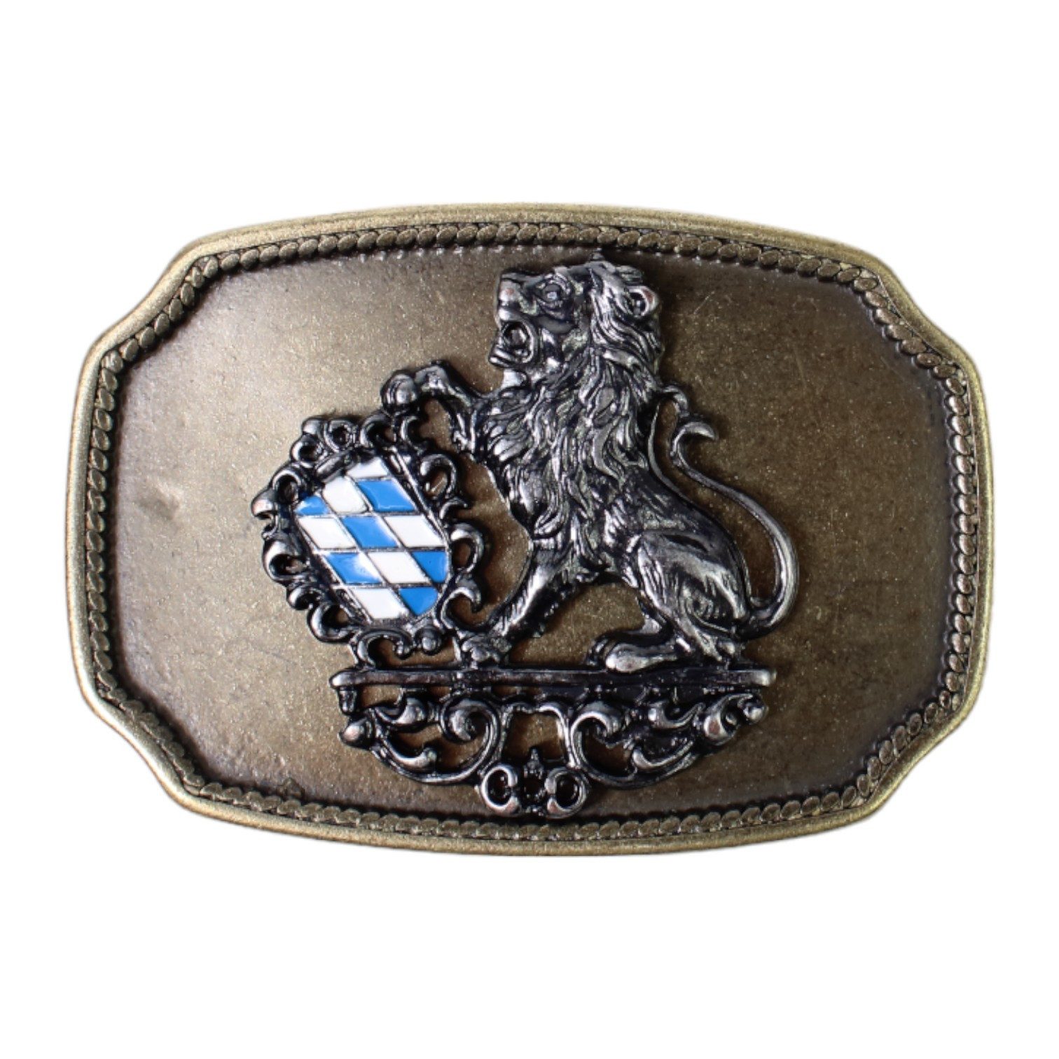 FRONHOFER Gürtelschnalle 18208 (1-St) 4 cm, Zamak, Tracht, handemailliertes Wappen
