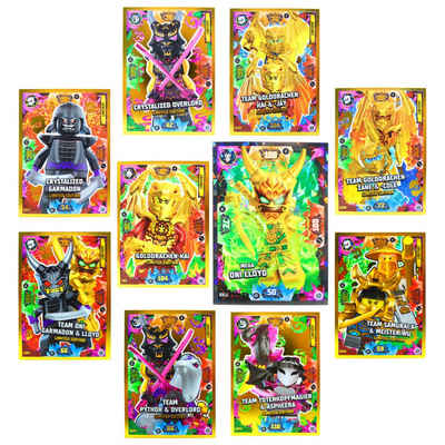Blue Ocean Sammelkarte Lego Ninjago Karten Trading Cards Serie 8 - CRYSTALIZED (2023) - LE17, Ninjago 8 Crystalized - LE17 bis LE24 + LE1 + XXL1 Gold Karten