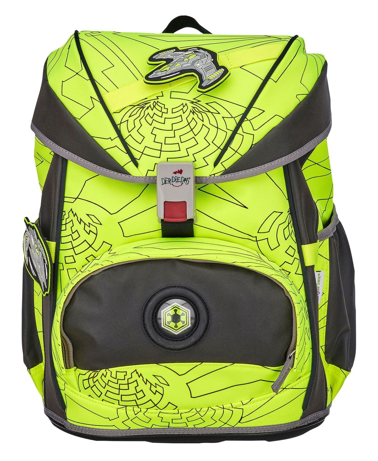 DerDieDas® Schulranzen Superflash Neon Schulranzenset 5-teilig (Set, 5-tlg)