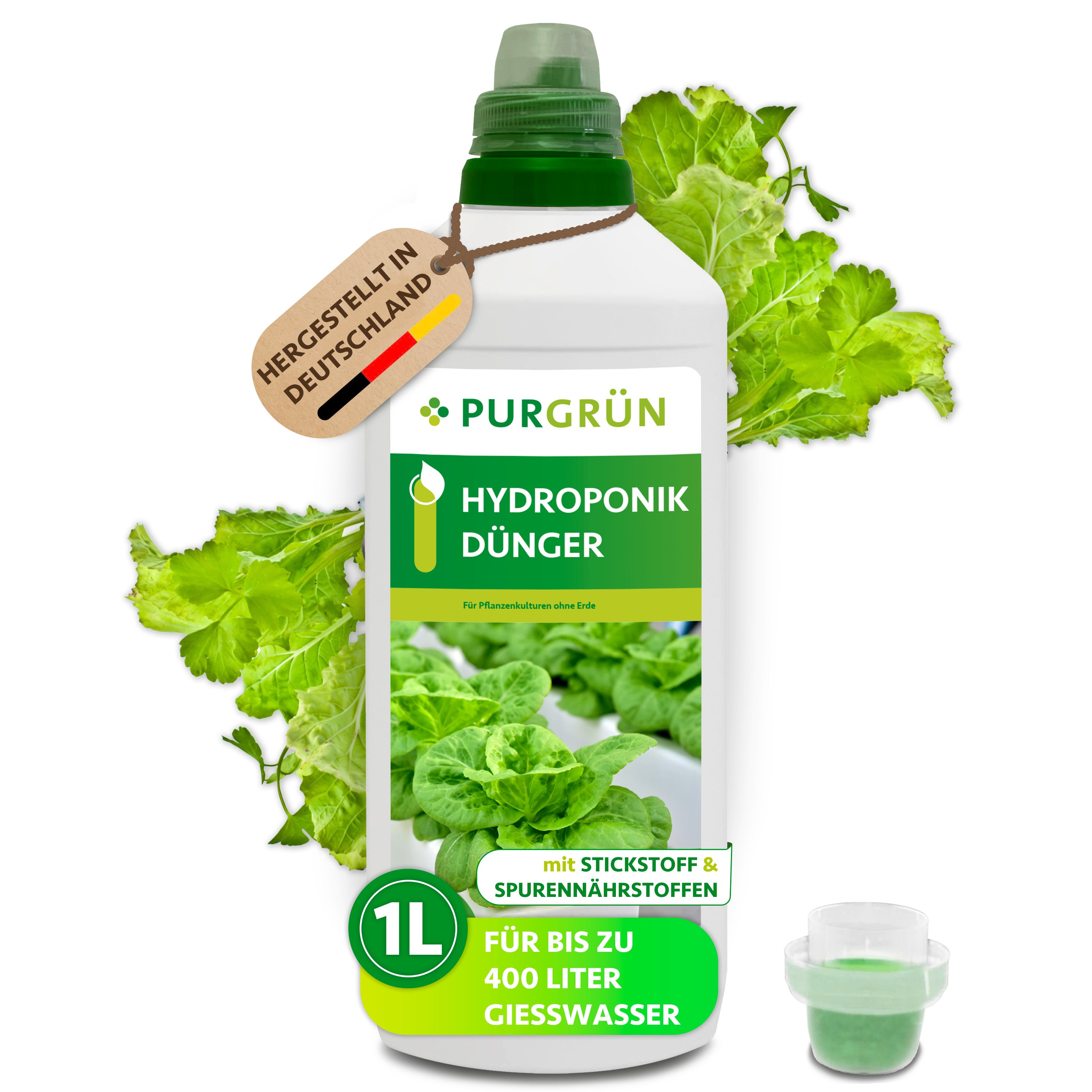 Purgrün Pflanzendünger Hydroponik Dünger, NPK 7+3+6, Wachstum, 1 Liter, Flüssigdünger, 1-St., 1 Liter