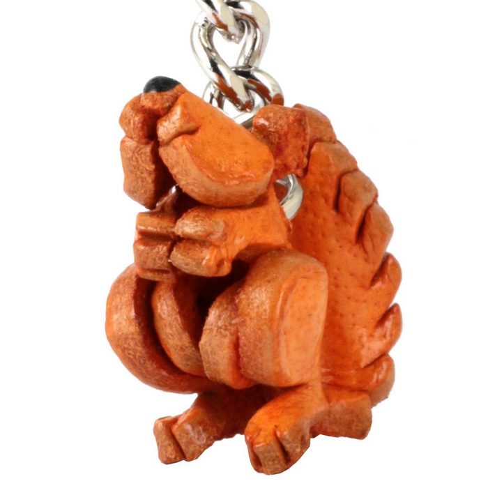 Monkimau Schlüsselanhänger Kleiner Eichhörnchen Schlüsselanhänger Leder Tier Figur (Packung)