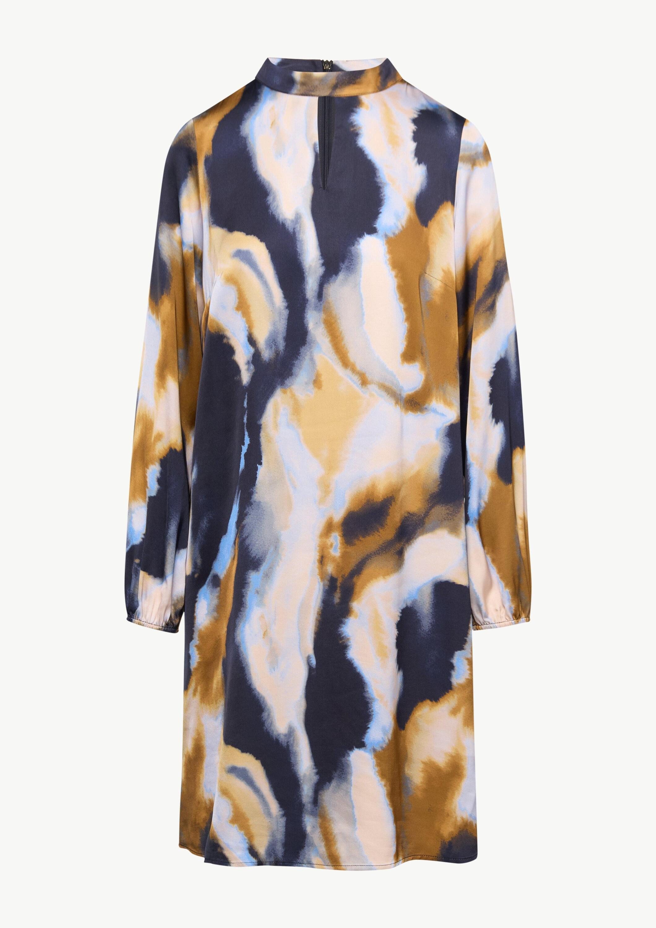 comma Minikleid Kleid Kleid mit All-over-Print und Cut-out am Ausschnitt