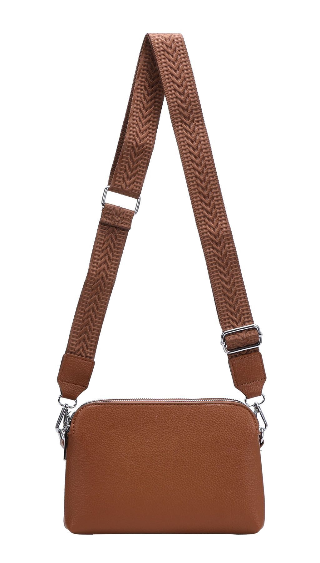 ITALYSHOP24 Schultertasche Damen Tasche Bodybag Umhängetasche Crossbody Brusttasche Handtasche, Crossover Muster Taschengurt Smartphone Geldtasche Abend Handy Clutch