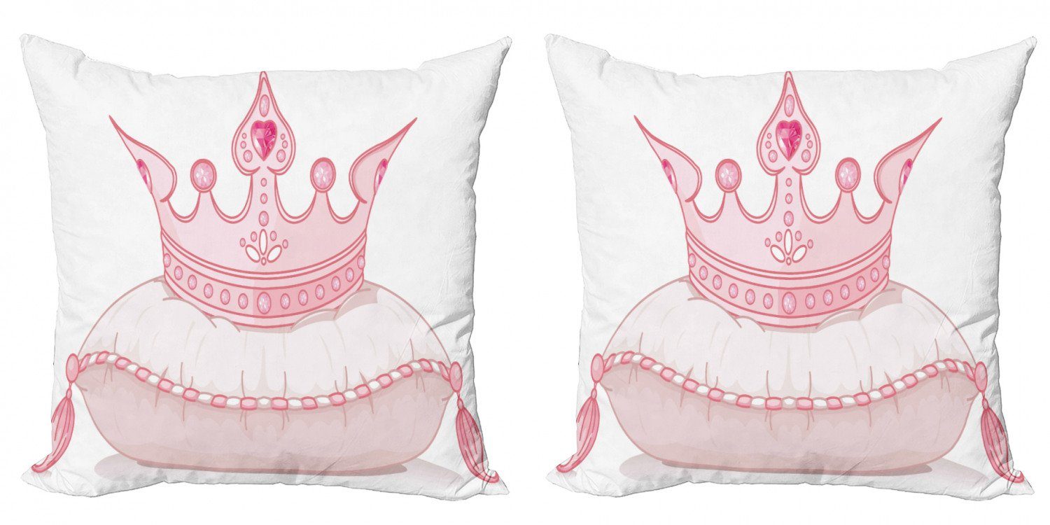 Stück), Crown (2 Kissenbezüge Mädchen Modern Abakuhaus Accent Doppelseitiger Cartoon Digitaldruck,