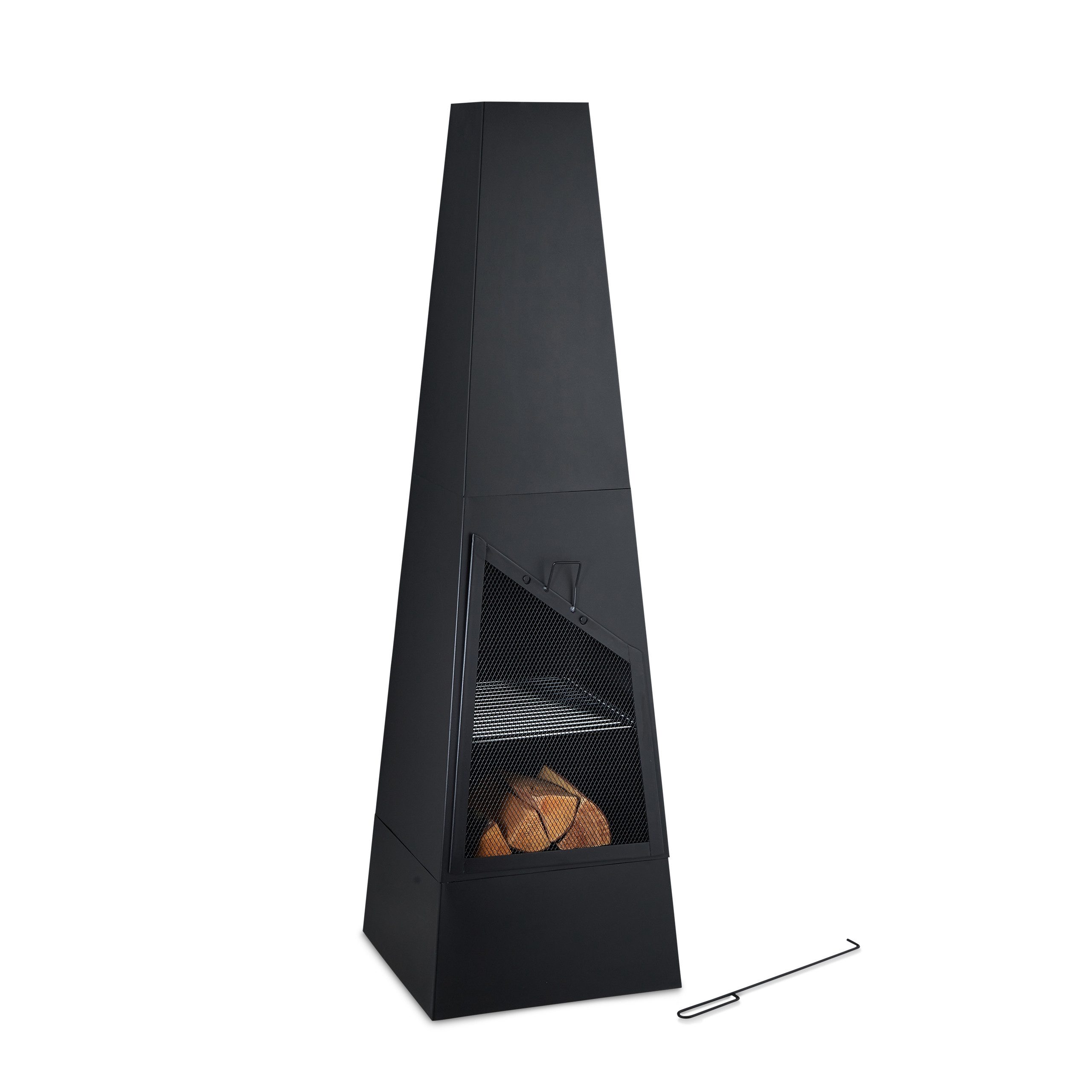relaxdays Feuerstelle Gartenkamin mit Grillfunktion günstig online kaufen