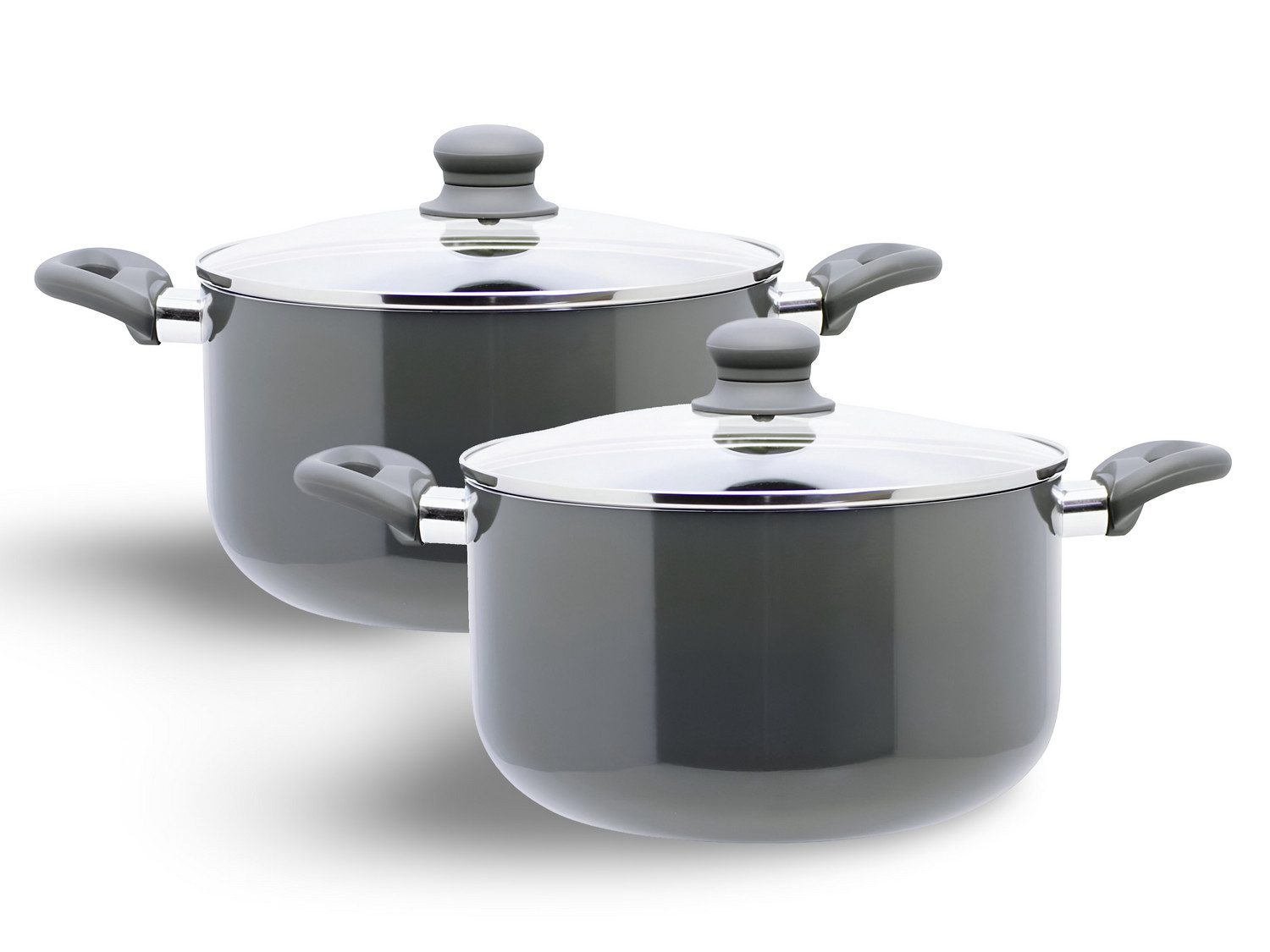 Topf-Set 2 Stück Kochtopf "Rom" PFAS-frei 24cm Alu Kochtöpfe Set Töpfe Topfset