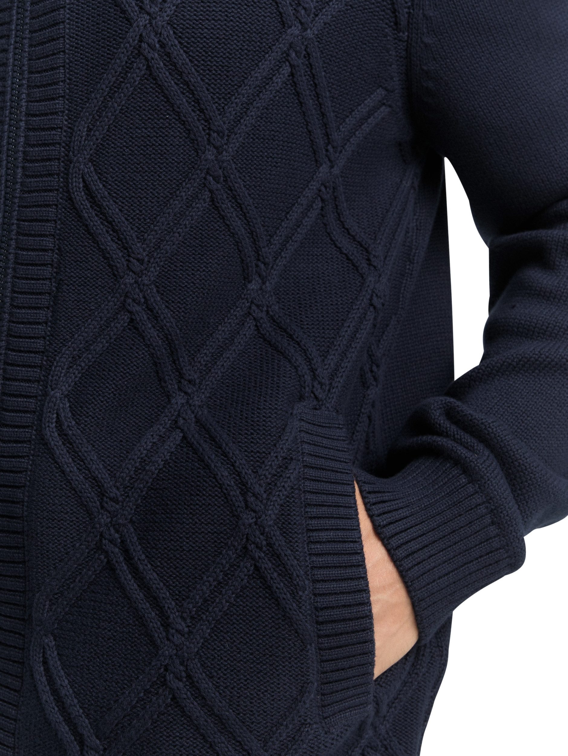 TOM TAILOR Strickjacke cable knit zip jacket 10668