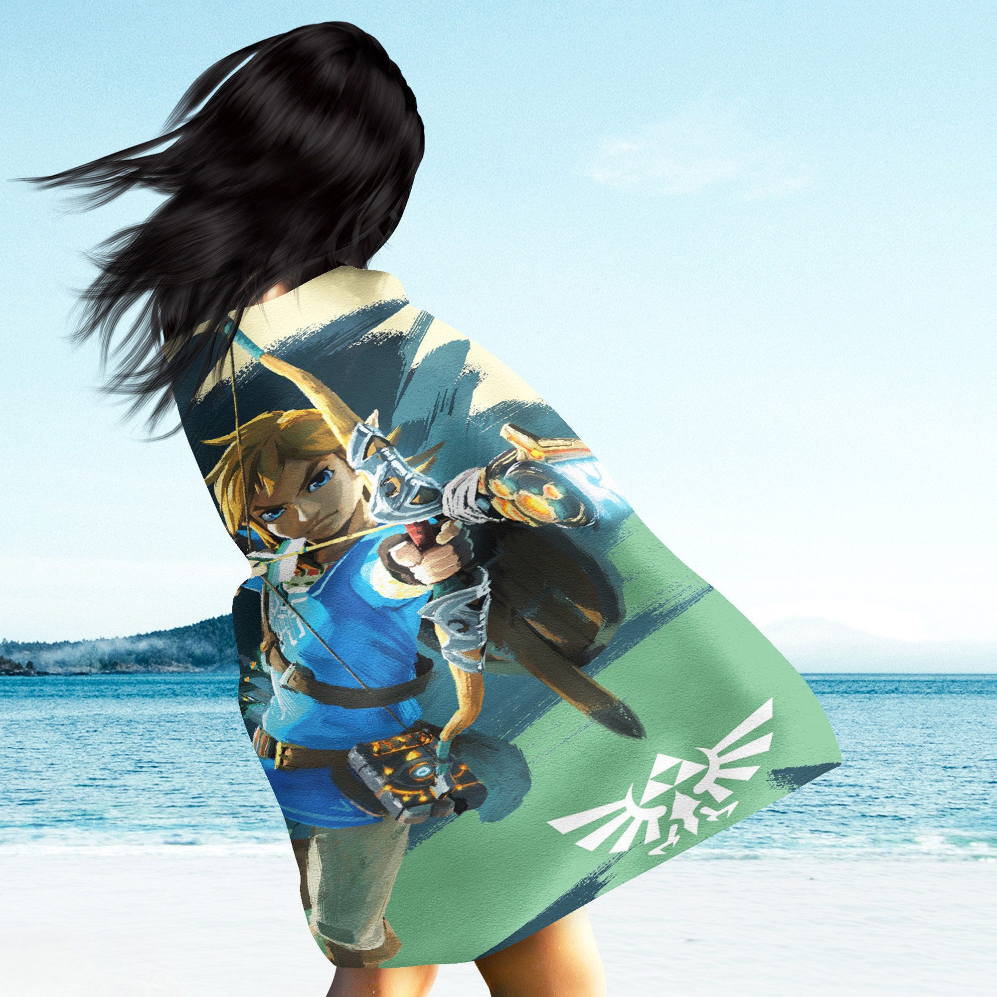 BERONAGE Strandtuch The Legend of Zelda Badetuch Link Arrow 75x150 cm, 100% Baumwolle (1-St), Frottee in Velours-Qualität – Bild 4 von 5
