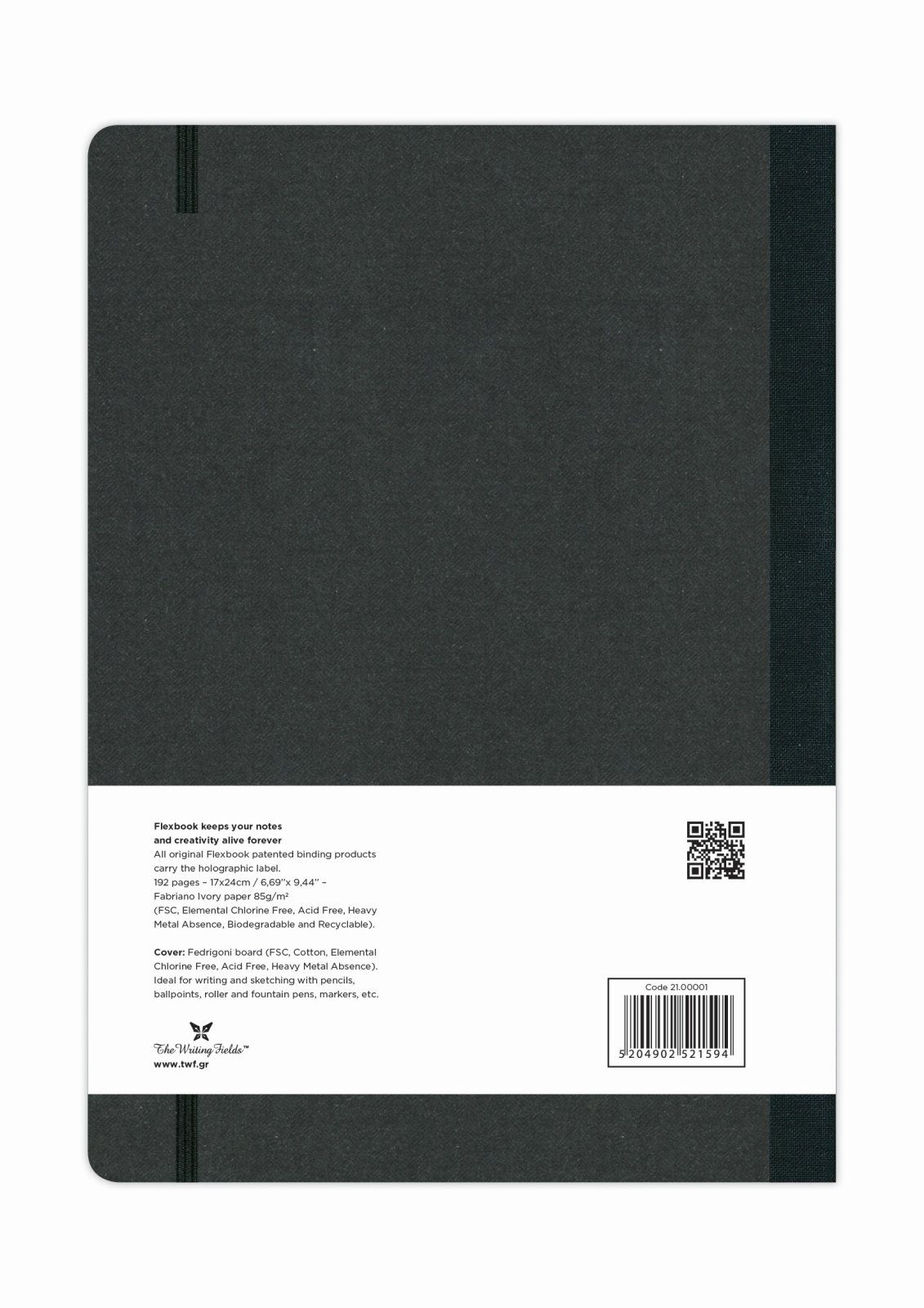 Notizbuch Schwarz Flexbook Seiten Elastikband blanko/linierte Flexbook verschied Globel Notizbuch