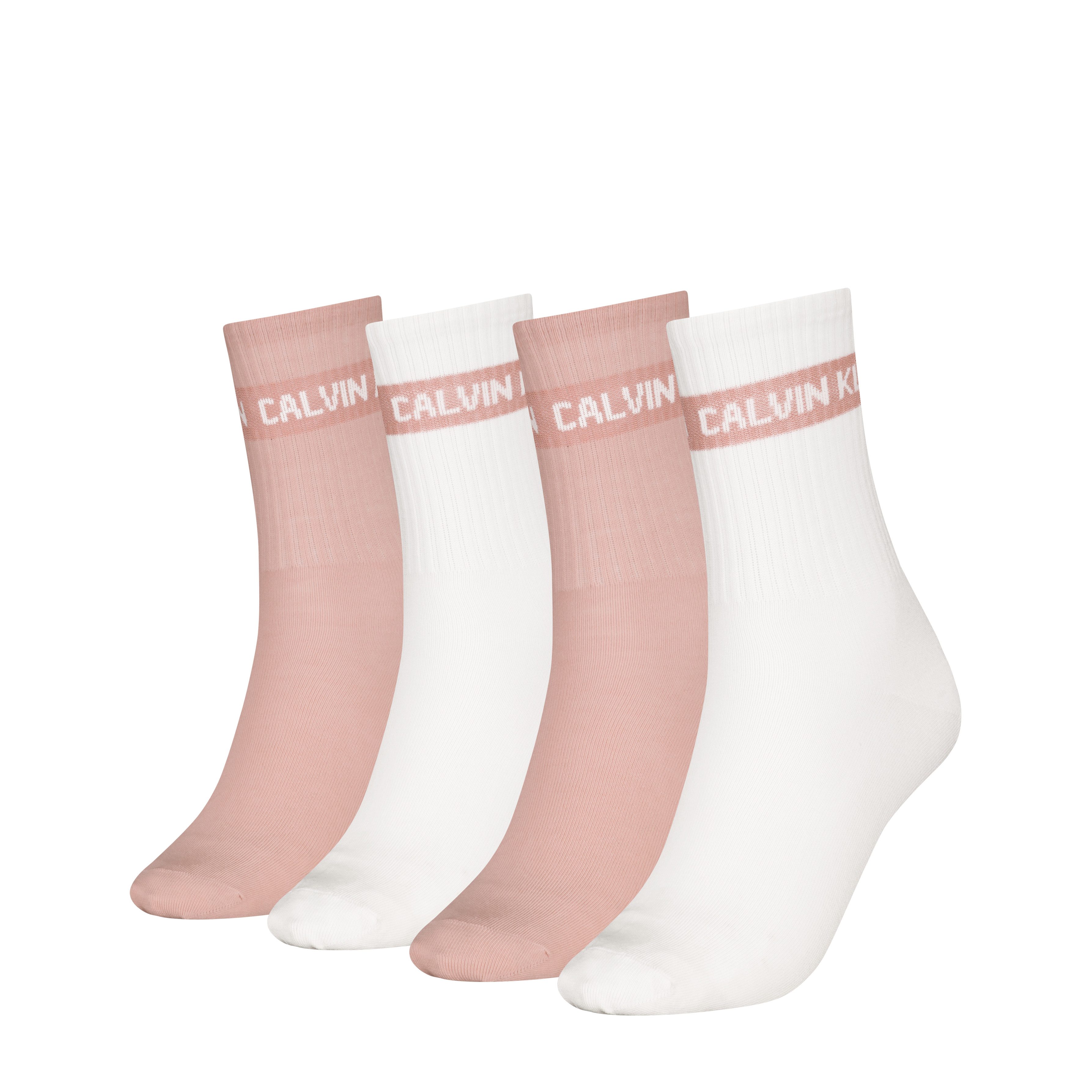 Calvin Klein Jeans Socken CKJ WOMEN SOCK 4P GIFTBOX STRIPE LOGO (4er Pack)