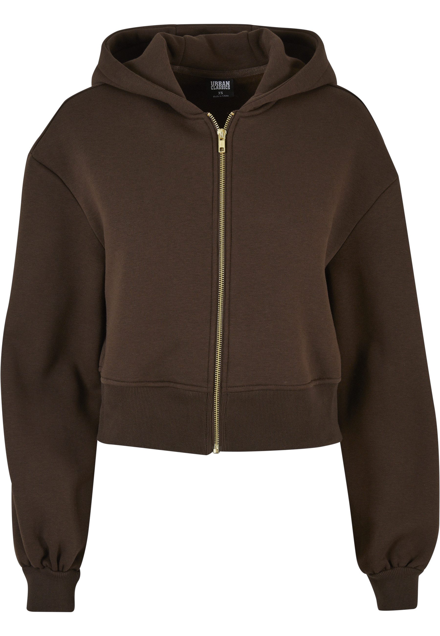 URBAN CLASSICS Sweatjacke Urban Classics Damen Ladies Short Oversized Zip J günstig online kaufen