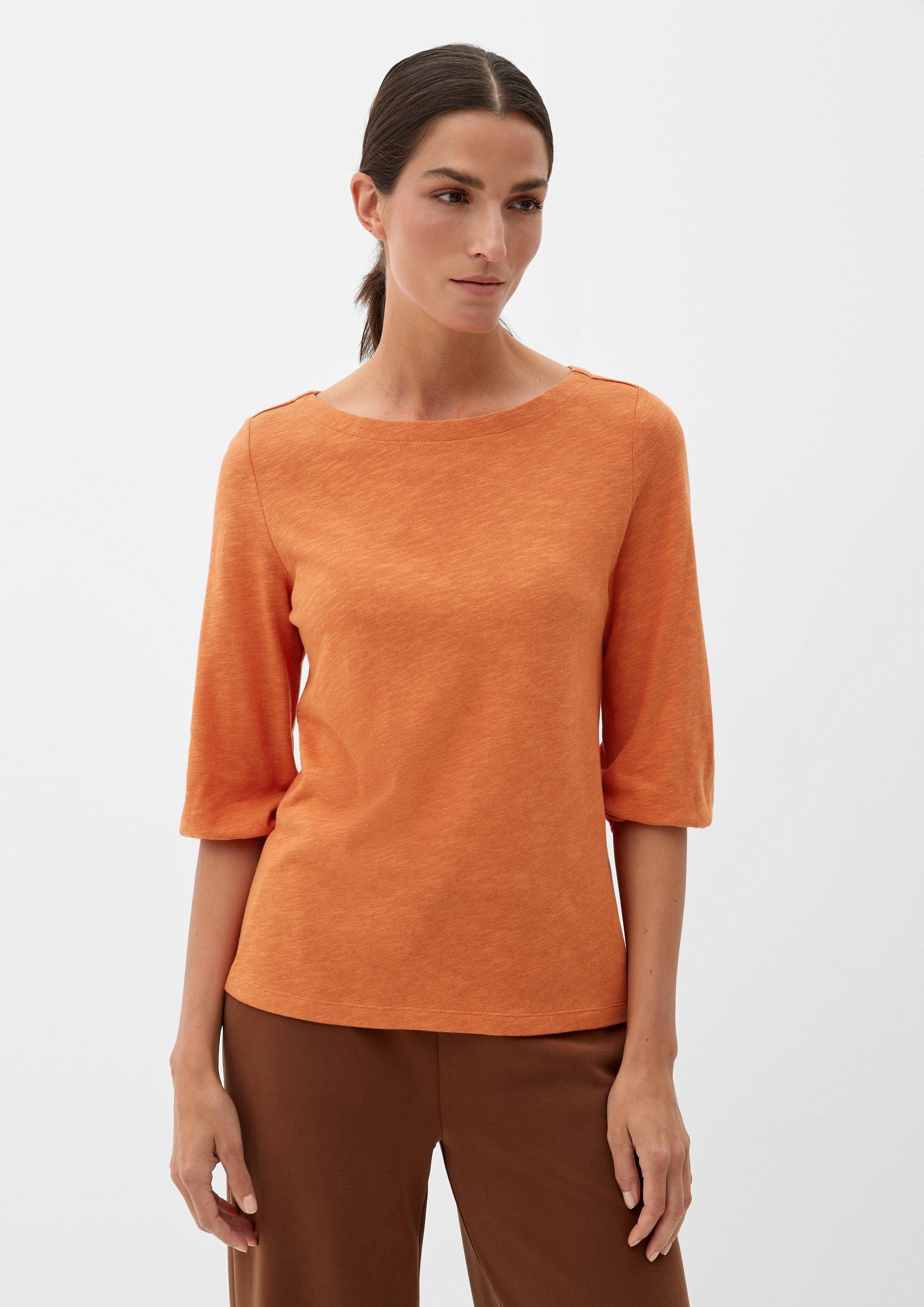 s.Oliver 3/4-Arm-Shirt Shirt aus Viskosemix orange | 