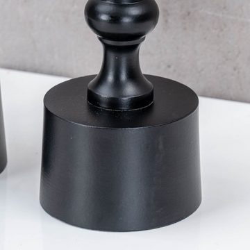 Levandeo® Tischkerzenhalter, 2er Set Kerzenhalter Schwarz Stabkerzen H17cm Metall Kerzenständer