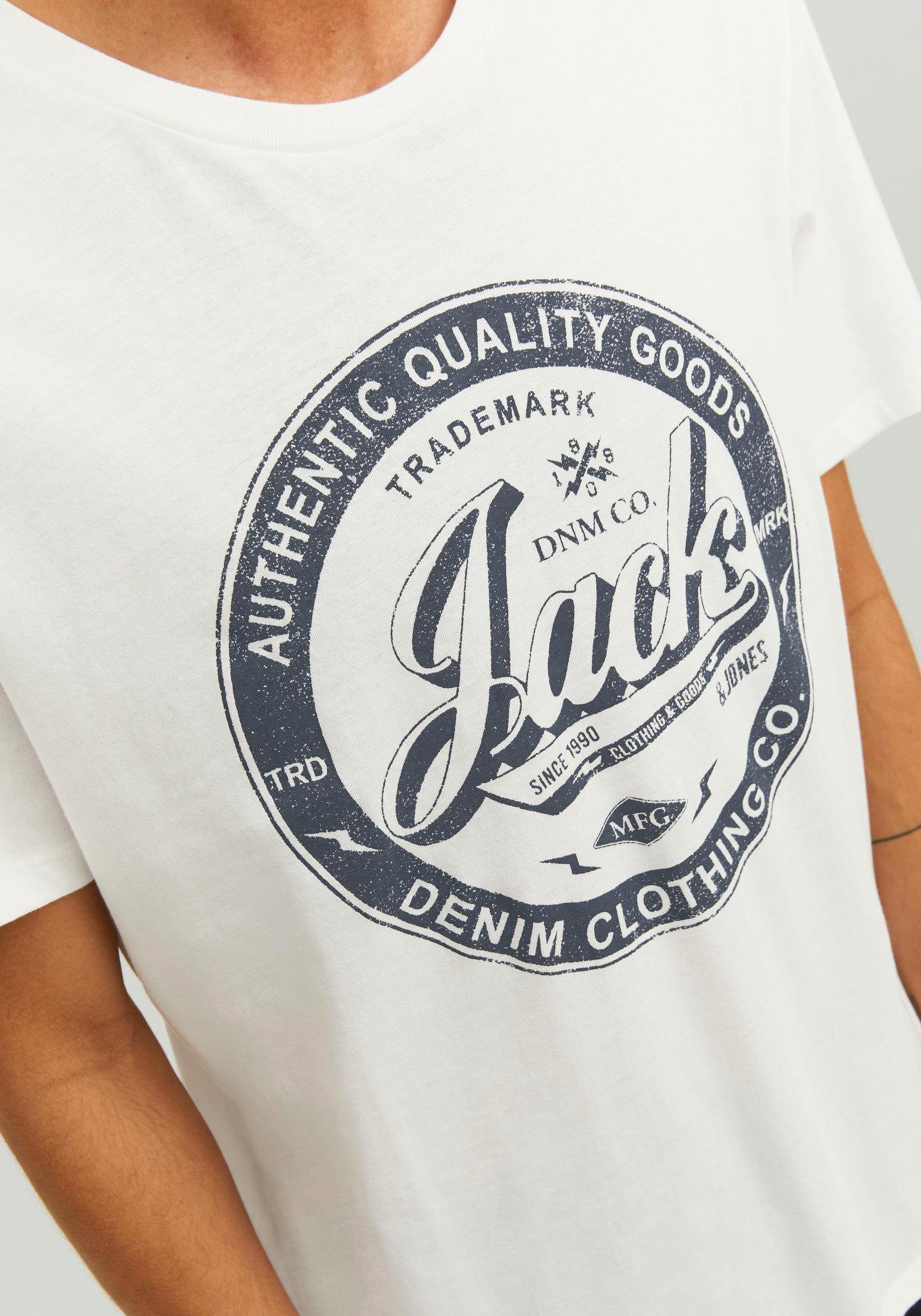 Jack TEE & Jones weiß Rundhalsshirt JEANS