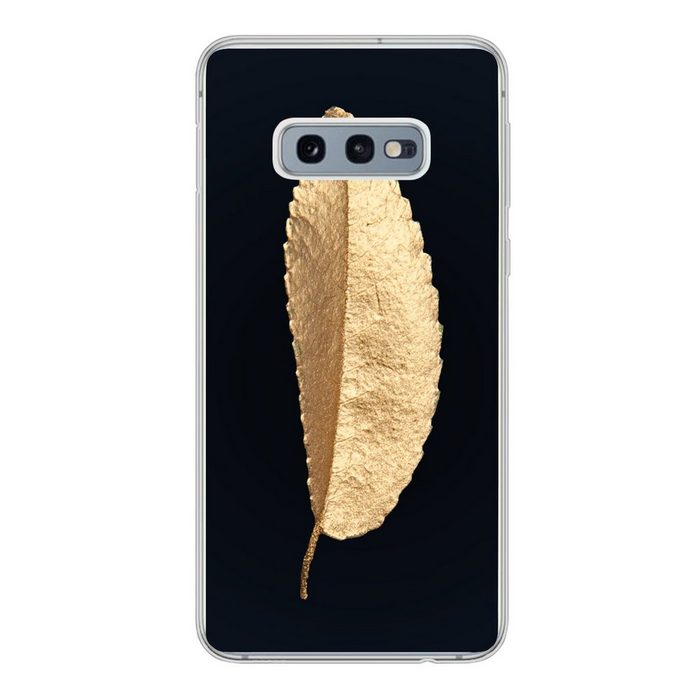 MuchoWow Handyhülle Blätter - Schwarz und Gold - Luxus - Chic - Natur Phone Case Handyhülle Samsung Galaxy S10e Silikon Schutzhülle